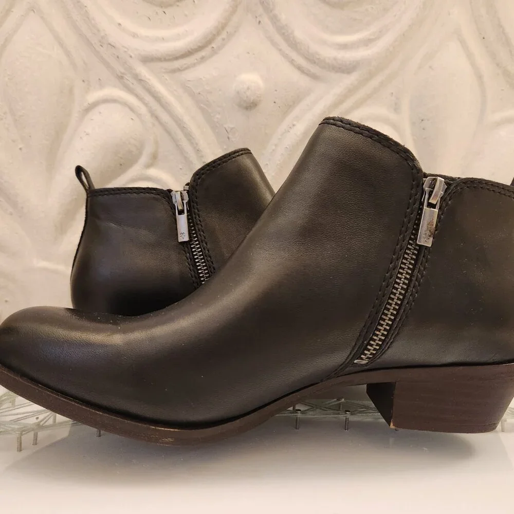 Lucky Brand Basel Booties. Black Leather. NIB. Size Various